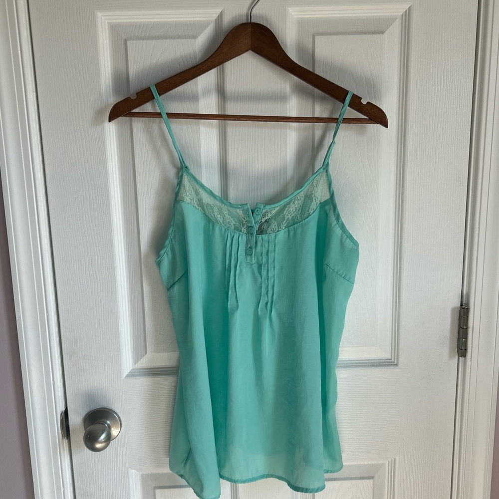 Mint Chiffon Tank Top